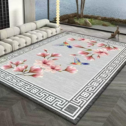 Ethnic Style Area Rug Flowers Decor Rugs,Carpet for Bedroom Living Room