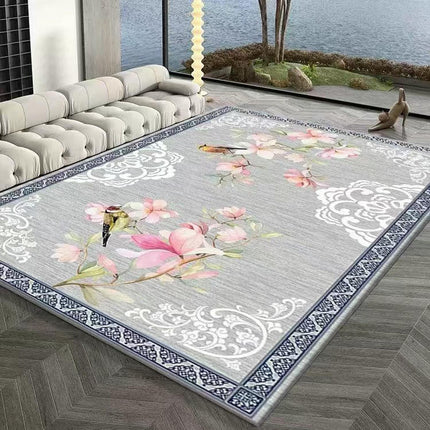Ethnic Style Area Rug Flowers Decor Rugs,Carpet for Bedroom Living Room