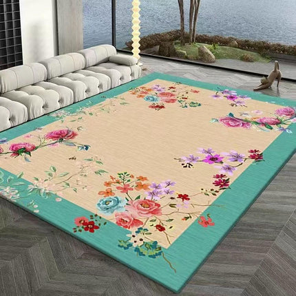 Ethnic Style Area Rug Flowers Decor Rugs,Carpet for Bedroom Living Room