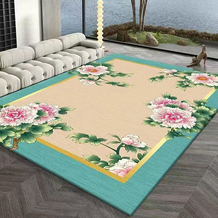 Ethnic Style Area Rug Flowers Decor Rugs,Carpet for Bedroom Living Room