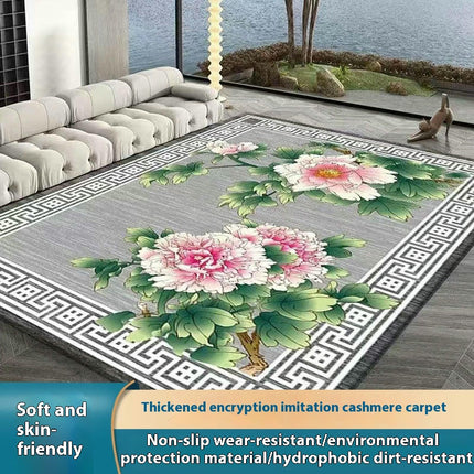 Ethnic Style Area Rug Flowers Decor Rugs,Carpet for Bedroom Living Room