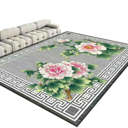 Ethnic Style Area Rug Flowers Decor Rugs,Carpet for Bedroom Living Room