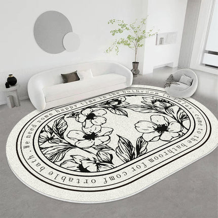 Low Pile Carpet Modern Rugs for Living Room Flowers Decor Floor Mat Carpet for Room Soft
