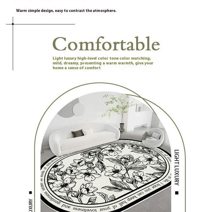 Low Pile Carpet Modern Rugs for Living Room Flowers Decor Floor Mat Carpet for Room Soft