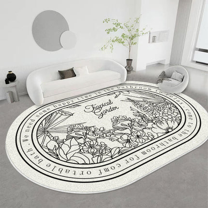 Low Pile Carpet Modern Rugs for Living Room Flowers Decor Floor Mat Carpet for Room Soft