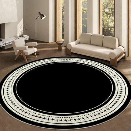 Modern Abstract Round Rug,Non-Slip Area Rugs,Indoor Washable Rug for Living Room