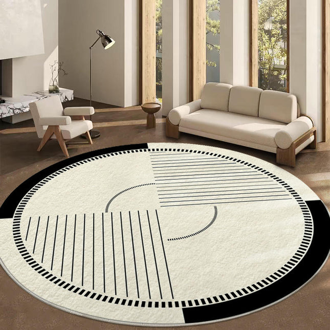 Modern Abstract Round Rug,Non-Slip Area Rugs,Indoor Washable Rug for Living Room