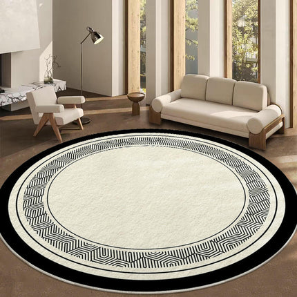 Modern Abstract Round Rug,Non-Slip Area Rugs,Indoor Washable Rug for Living Room