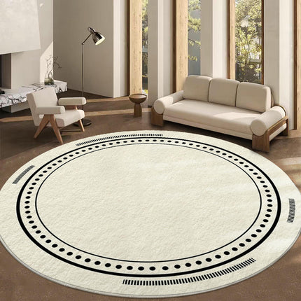 Modern Abstract Round Rug,Non-Slip Area Rugs,Indoor Washable Rug for Living Room