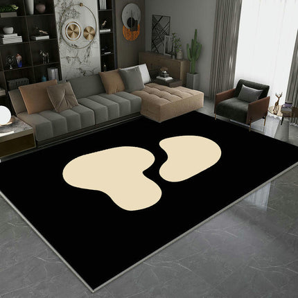 Large Floor Rugs Black and White Non-Slip Area Rugs Abstract Washable Rug for Living Room