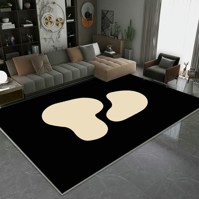 Large Floor Rugs Black and White Non-Slip Area Rugs Abstract Washable Rug for Living Room