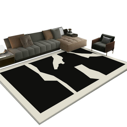 Large Floor Rugs Black and White Non-Slip Area Rugs Abstract Washable Rug for Living Room