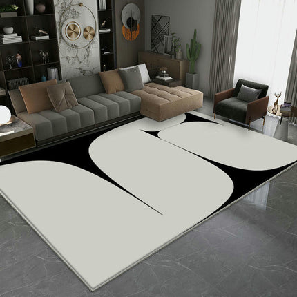 Large Floor Rugs Black and White Non-Slip Area Rugs Abstract Washable Rug for Living Room