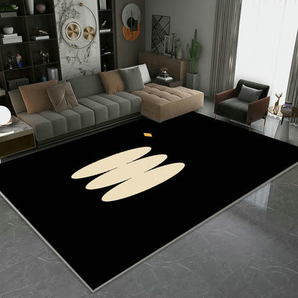 Large Floor Rugs Black and White Non-Slip Area Rugs Abstract Washable Rug for Living Room