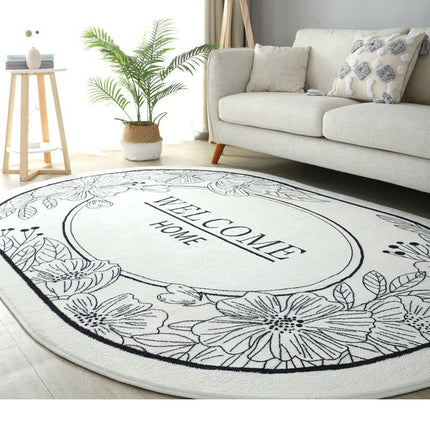 Soft Large Rug Non-Slip Oval Bedroom Rug,Washable Carpet for Living Room Home