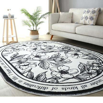 Soft Large Rug Non-Slip Oval Bedroom Rug,Washable Carpet for Living Room Home