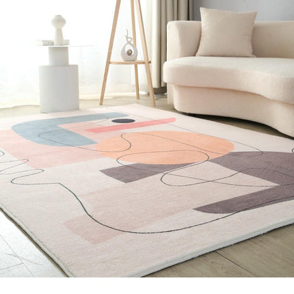 Art Area Rug Non-Slip Colorful Abstract Carpets,Washable Carpet for Living Room Home