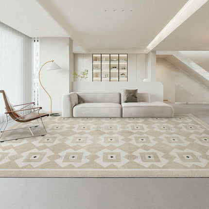 Non-Slip Cream Abstract Carpets Home Area Rug ,Washable Carpet for Living Room