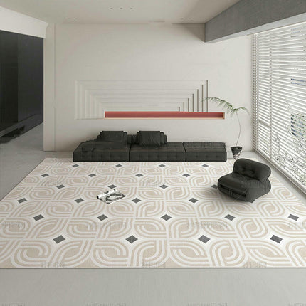 Non-Slip Cream Abstract Carpets Home Area Rug ,Washable Carpet for Living Room