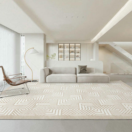 Non-Slip Cream Abstract Carpets Home Area Rug ,Washable Carpet for Living Room