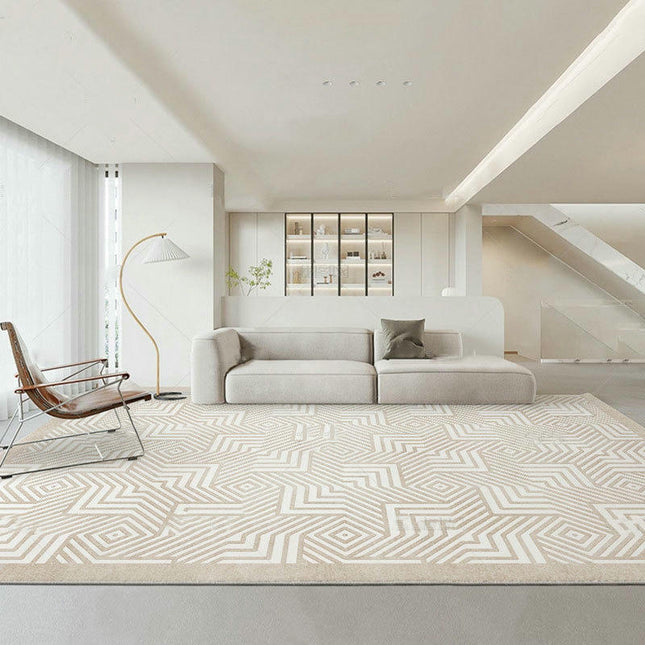 Non-Slip Cream Abstract Carpets Home Area Rug ,Washable Carpet for Living Room
