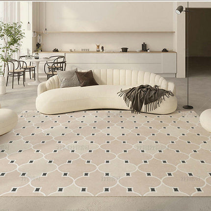 Non-Slip Cream Abstract Carpets Home Area Rug ,Washable Carpet for Living Room
