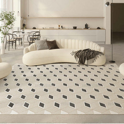 Non-Slip Cream Abstract Carpets Home Area Rug ,Washable Carpet for Living Room
