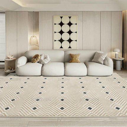 Non-Slip Cream Abstract Carpets Home Area Rug ,Washable Carpet for Living Room