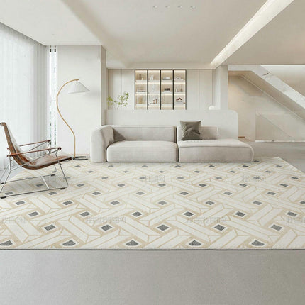 Non-Slip Cream Abstract Carpets Home Area Rug ,Washable Carpet for Living Room
