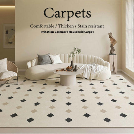 Non-Slip Cream Abstract Carpets Home Area Rug ,Washable Carpet for Living Room