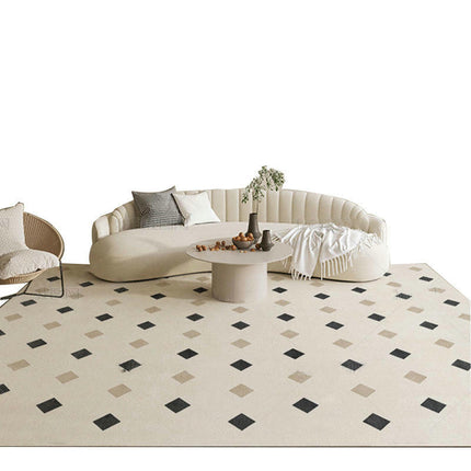 Non-Slip Cream Abstract Carpets Home Area Rug ,Washable Carpet for Living Room