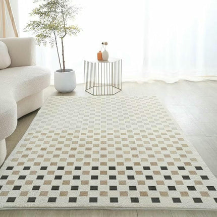 Non-Slip Abstract Carpets Modern Geometric Cream Area Rug Carpet Rugs for Living Room