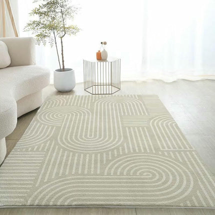Non-Slip Abstract Carpets Modern Geometric Cream Area Rug Carpet Rugs for Living Room