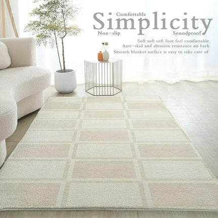 Non-Slip Abstract Carpets Modern Geometric Cream Area Rug Carpet Rugs for Living Room