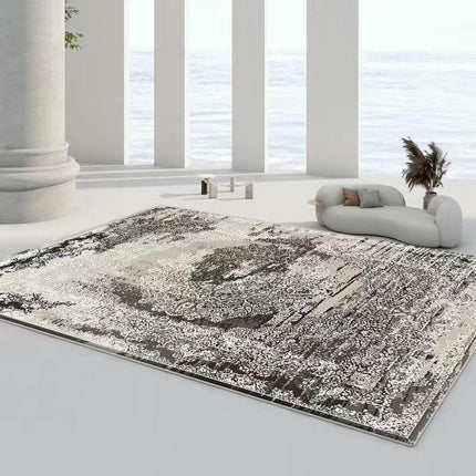 Abstract Area Rug Low Pile Carpet-Indoor Distressed Floor Rug for Abstract Style Decor 1