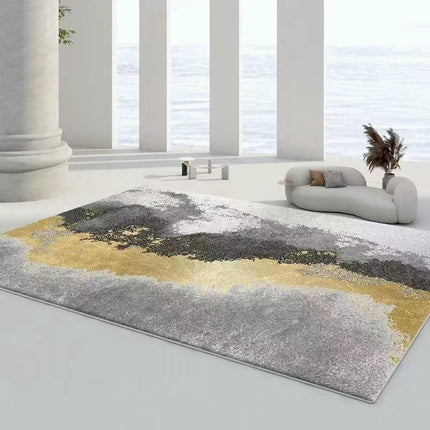 Abstract Area Rug Low Pile Carpet-Indoor Distressed Floor Rug for Abstract Style Decor