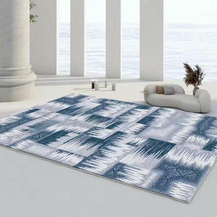 Abstract Area Rug Low Pile Carpet-Indoor Distressed Floor Rug for Abstract Style Decor 1