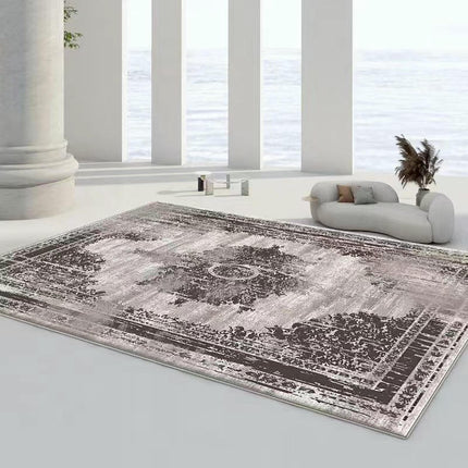 Abstract Area Rug Low Pile Carpet-Indoor Distressed Floor Rug for Abstract Style Decor 1