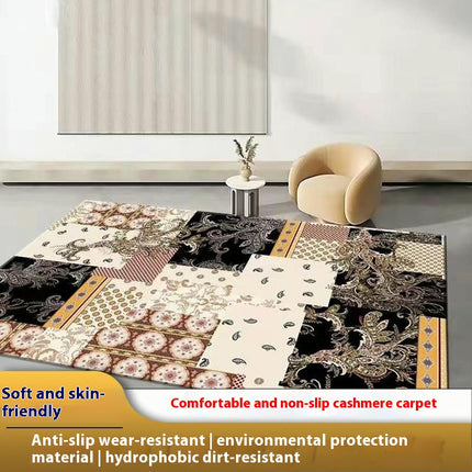 Abstract Area Rug Low Pile Carpet-Indoor Distressed Floor Rug for Abstract Style Decor 1