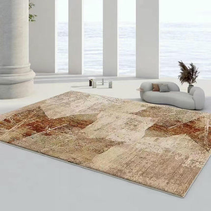 Abstract Area Rug Low Pile Carpet-Indoor Distressed Floor Rug for Abstract Style Decor 1
