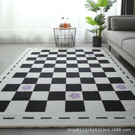 Decor Indoor Checkered Large Area Rug Large Soft Modern Carpet Rugs for Room
