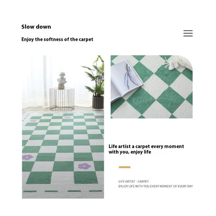 Decor Indoor Checkered Large Area Rug Large Soft Modern Carpet Rugs for Room