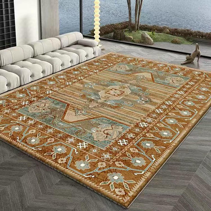 Vintage Boho Area Rug Abstract Rug Indoor Distressed Non Slip Carpet Living Room Bedroom