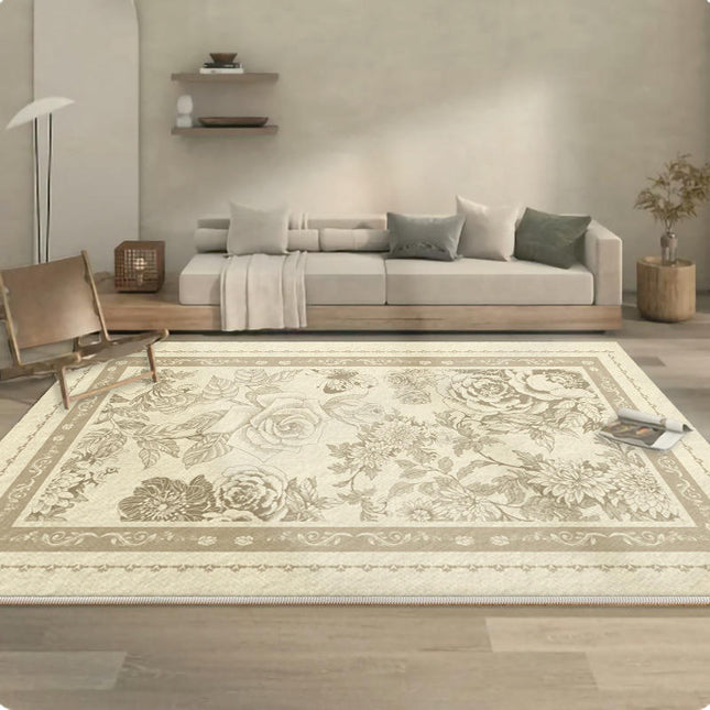 Vintage Flowers Area Rug Modern Rug Indoor Non Slip Carpet Living Room Bedroom
