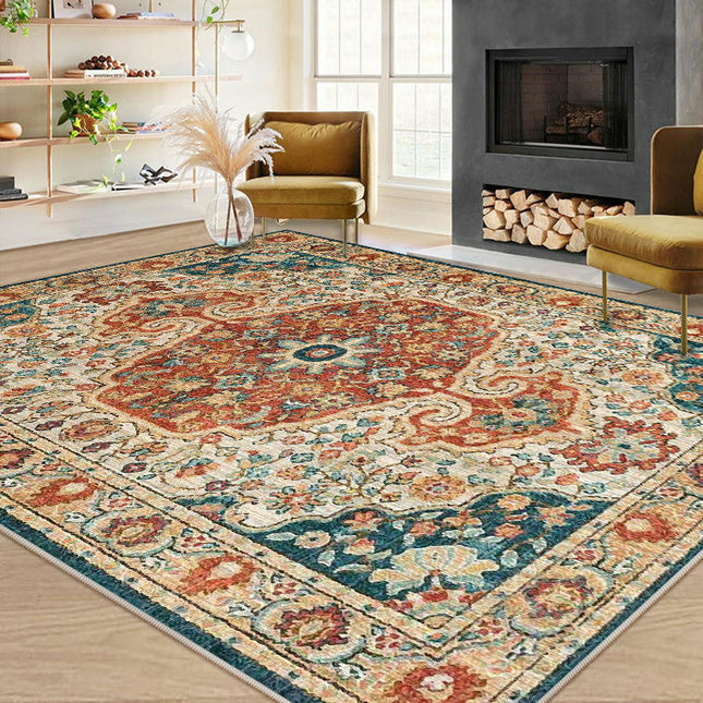 Soft Decor Carpets Vintage Boho Area Rug Rugs for Living Room Machine Washable Rug