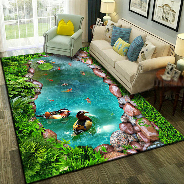 Bright Rug for Living Room Bedroom 3D Modern Home Decor Indoor Area Rug