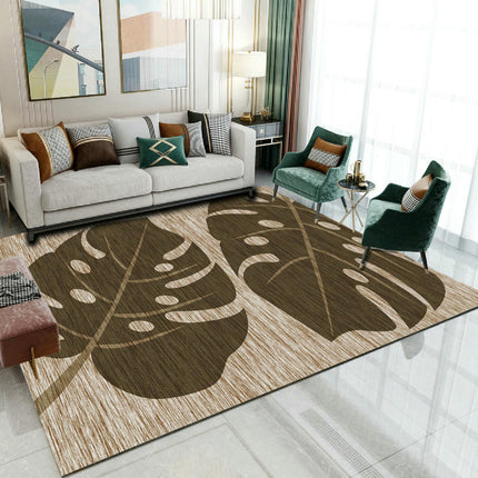 leaf Area Rug, Modern Large Rugs, Non-Slip Washable Rug for Living Room Bedroom