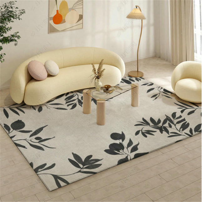 leaf Area Rug, Modern Large Rugs, Non-Slip Washable Rug for Living Room Bedroom
