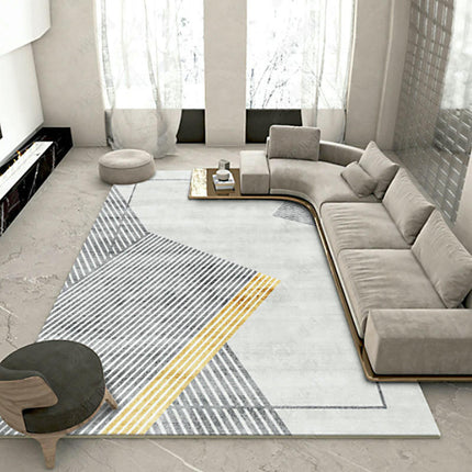 Abstract Washable Area Rug Soft Bedroom Large Rug Non Slip Grey Rugs for Living Room