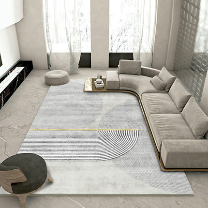 Abstract Washable Area Rug Soft Bedroom Large Rug Non Slip Grey Rugs for Living Room